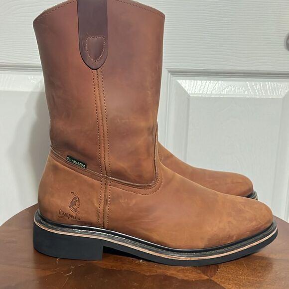 🔥 PUREPECHA WORK BOOTS GENUINE LEATHER WESTERN ROUND TOE Rubber Sole - PERFECT - Picture 2 of 12